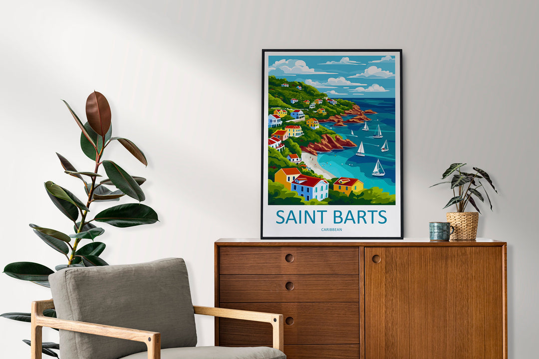 St Barts Travel Print St Barts Home Décor St Barts Art Print St Barts Wall Print For Caribbean Gift For St Barts Wall Art St Barts Poster