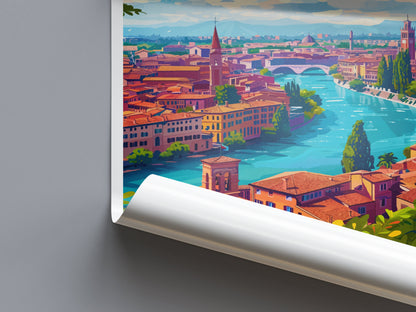 Verona Travel Print Wall Art Verona Italy Wall Hanging Home Decoration Verona Gift Art Lovers Wall Art Print Verona Italy Wall Art Poster
