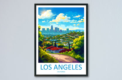 Los Angeles Travel Print Wall Art Los Angeles Wall Hanging Home Décor Los Angeles Gift Art Lovers California Art Lover Gift Los Angeles Deco