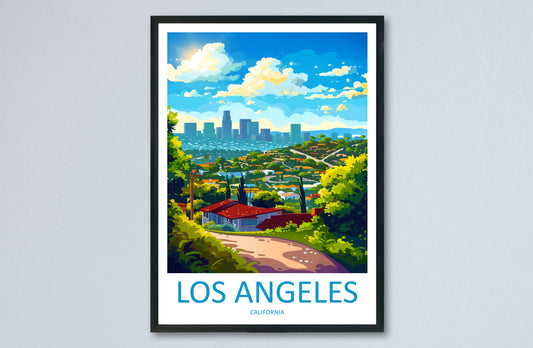 Los Angeles Travel Print Wall Art Los Angeles Wall Hanging Home Décor Los Angeles Gift Art Lovers California Art Lover Gift Los Angeles Deco