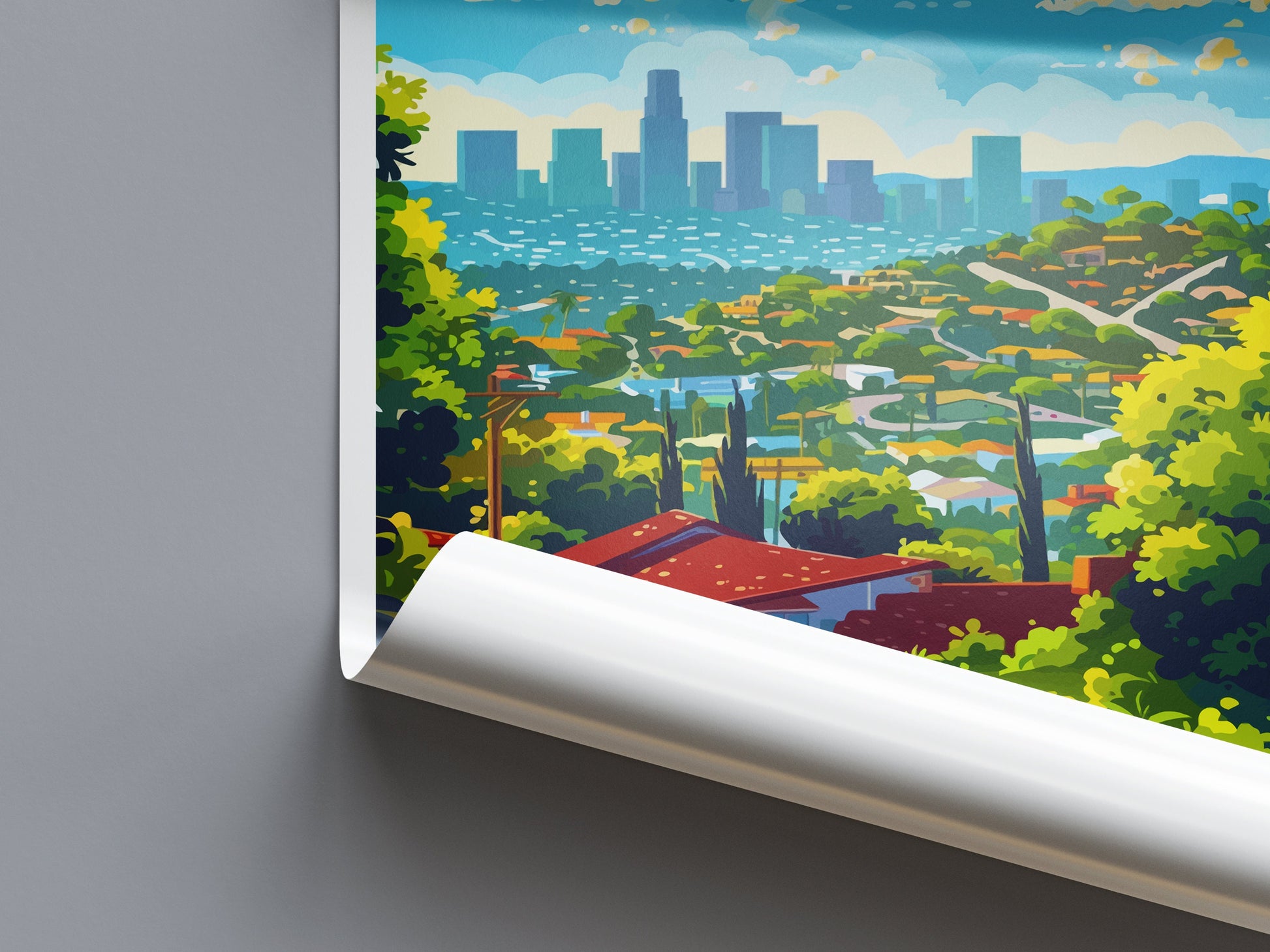 Los Angeles Travel Print Wall Art Los Angeles Wall Hanging Home Décor Los Angeles Gift Art Lovers California Art Lover Gift Los Angeles Deco