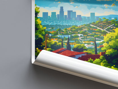 Los Angeles Travel Print Wall Art Los Angeles Wall Hanging Home Décor Los Angeles Gift Art Lovers California Art Lover Gift Los Angeles Deco