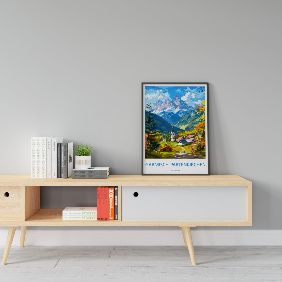 Garmisch-Partenkirchen Travel Print Wall Art Garmisch-Partenkirchen Wall Hanging Home Décor Garmisch-Partenkirchen Gift Art Lovers Germany
