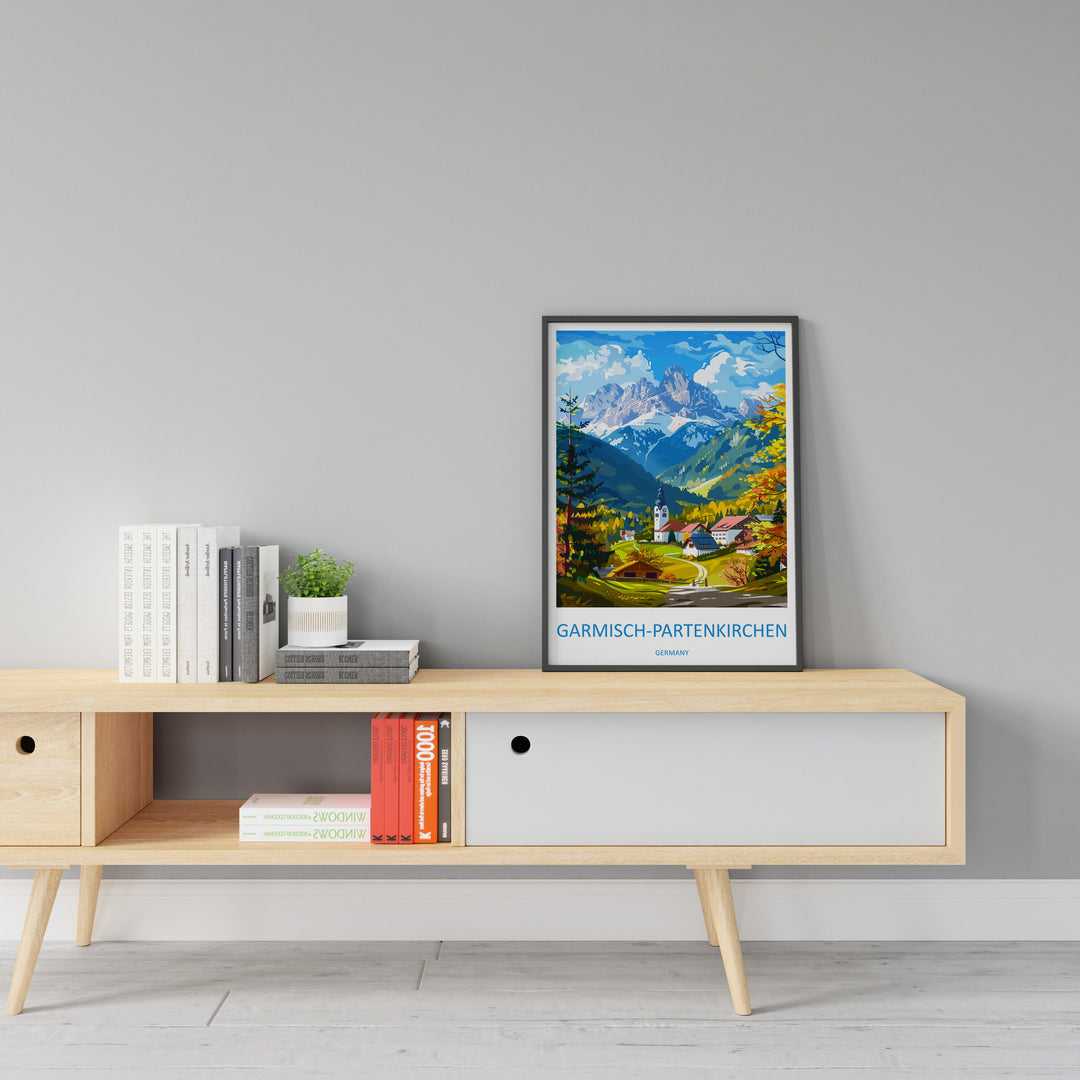 Garmisch-Partenkirchen Travel Print Wall Art Garmisch-Partenkirchen Wall Hanging Home Décor Garmisch-Partenkirchen Gift Art Lovers Germany