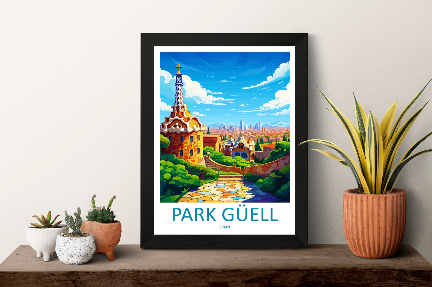 Park Güell Travel Print Wall Art Park Güell Wall Hanging Home Décor Barcelona Gift Art Lovers Spain Art Lover Gift Barcelona Print Spain Art
