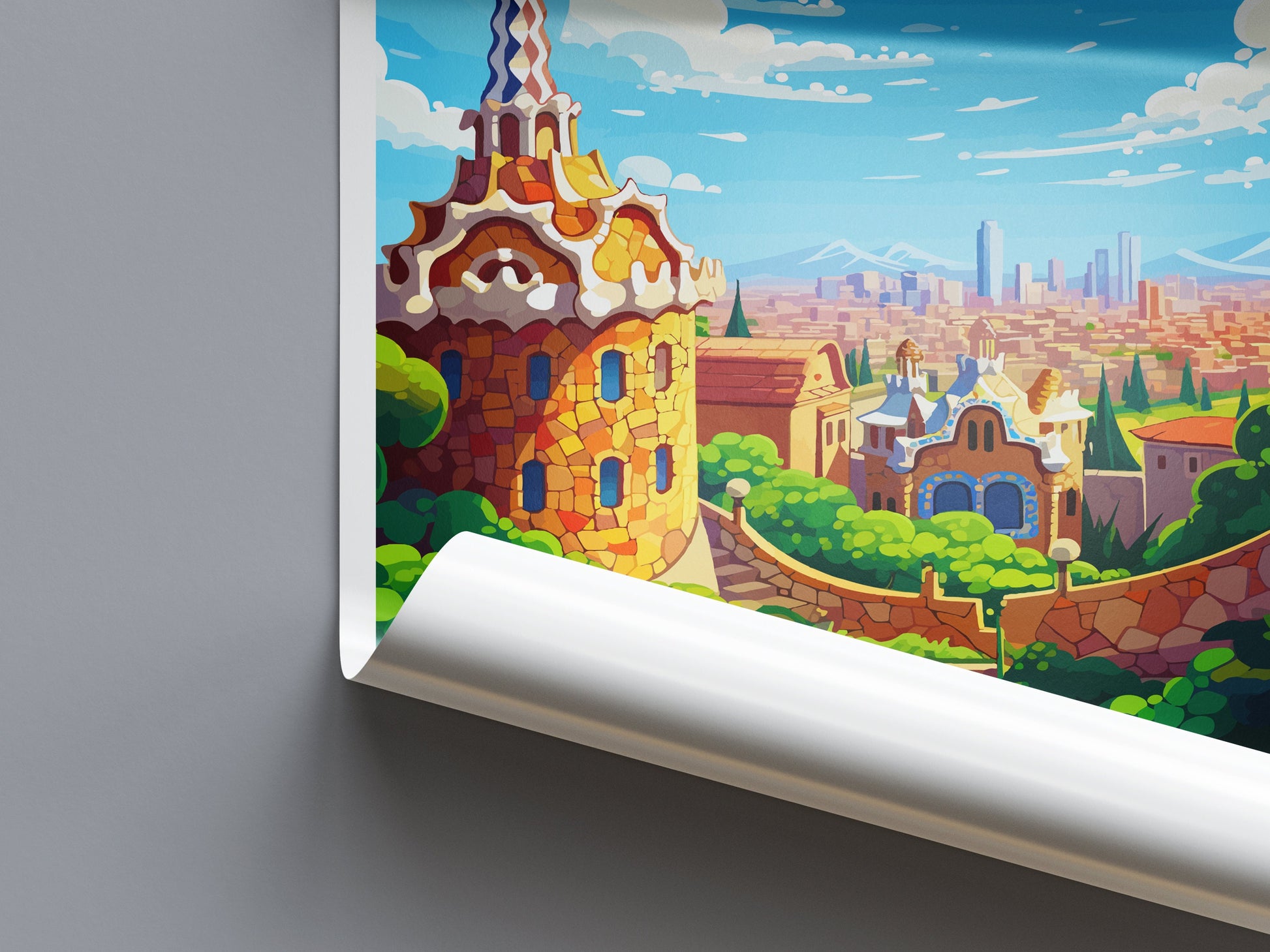 Park Güell Travel Print Wall Art Park Güell Wall Hanging Home Décor Barcelona Gift Art Lovers Spain Art Lover Gift Barcelona Print Spain Art