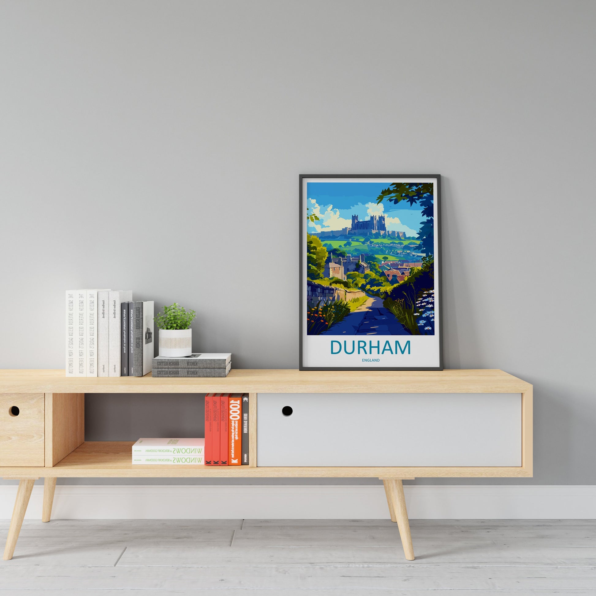 Durham Travel Print Wall Art Durham Wall Hanging Home Décor Durham Gift Art Lovers England Art Lover Gift Durham Travel Art Gift
