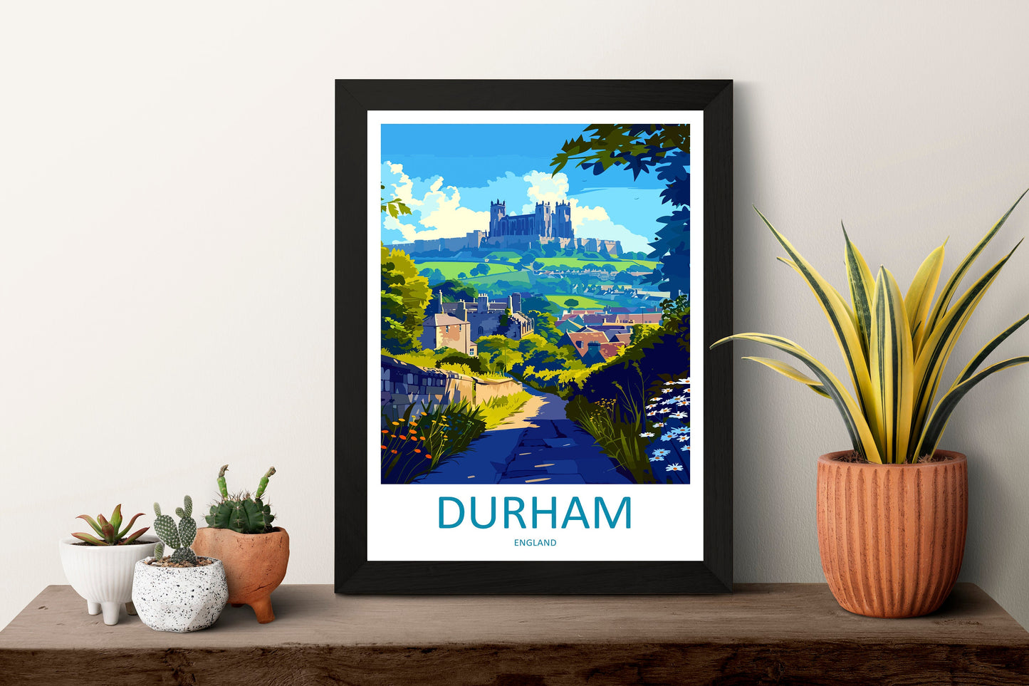 Durham Travel Print Wall Art Durham Wall Hanging Home Décor Durham Gift Art Lovers England Art Lover Gift Durham Travel Art Gift