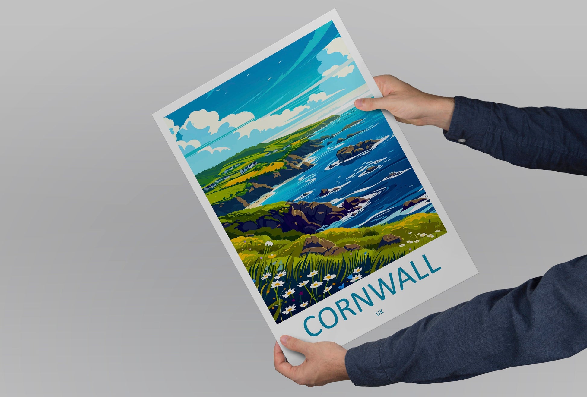 Cornwall Travel Print Wall Art Cornwall Wall Hanging Home Decoration Cornwall Gift Art Lovers Wall Art Print Art Cornwall Print Cornwall Art