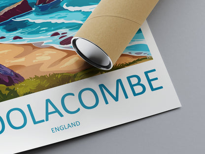 Woolacombe Travel Print Wall Art Woolacombe Wall Hanging Home Decor Woolacombe Gift Art Lovers Wall Art Devon Travel Art
