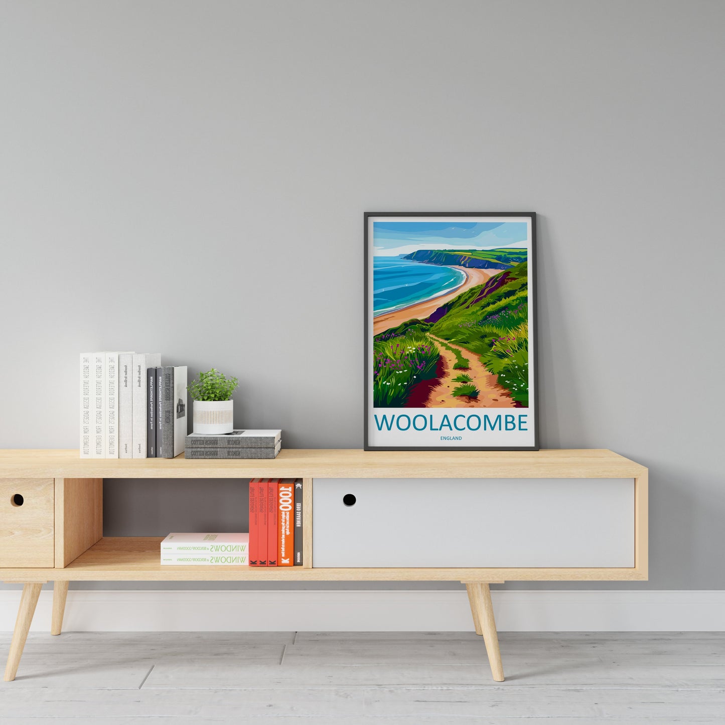 Woolacombe Travel Print Wall Art Woolacombe Wall Hanging Home Decor Woolacombe Gift Art Lovers Wall Art Devon Travel Art