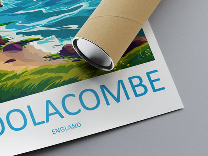 Woolacombe Travel Print Wall Art Woolacombe Wall Hanging Home Decor Woolacombe Gift Art Lovers Wall Art Devon Travel Art