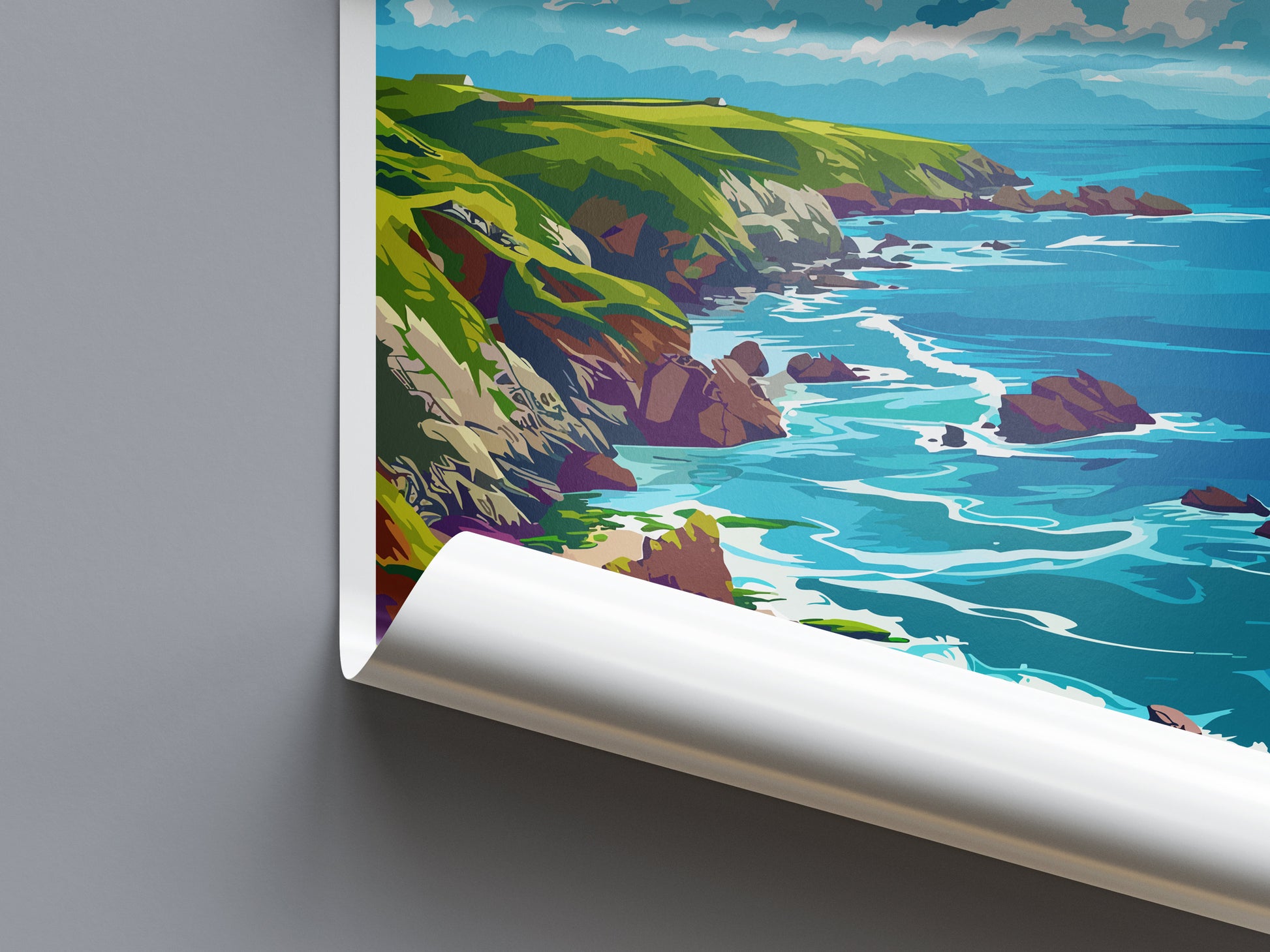 Woolacombe Travel Print Wall Art Woolacombe Wall Hanging Home Decor Woolacombe Gift Art Lovers Wall Art Devon Travel Art