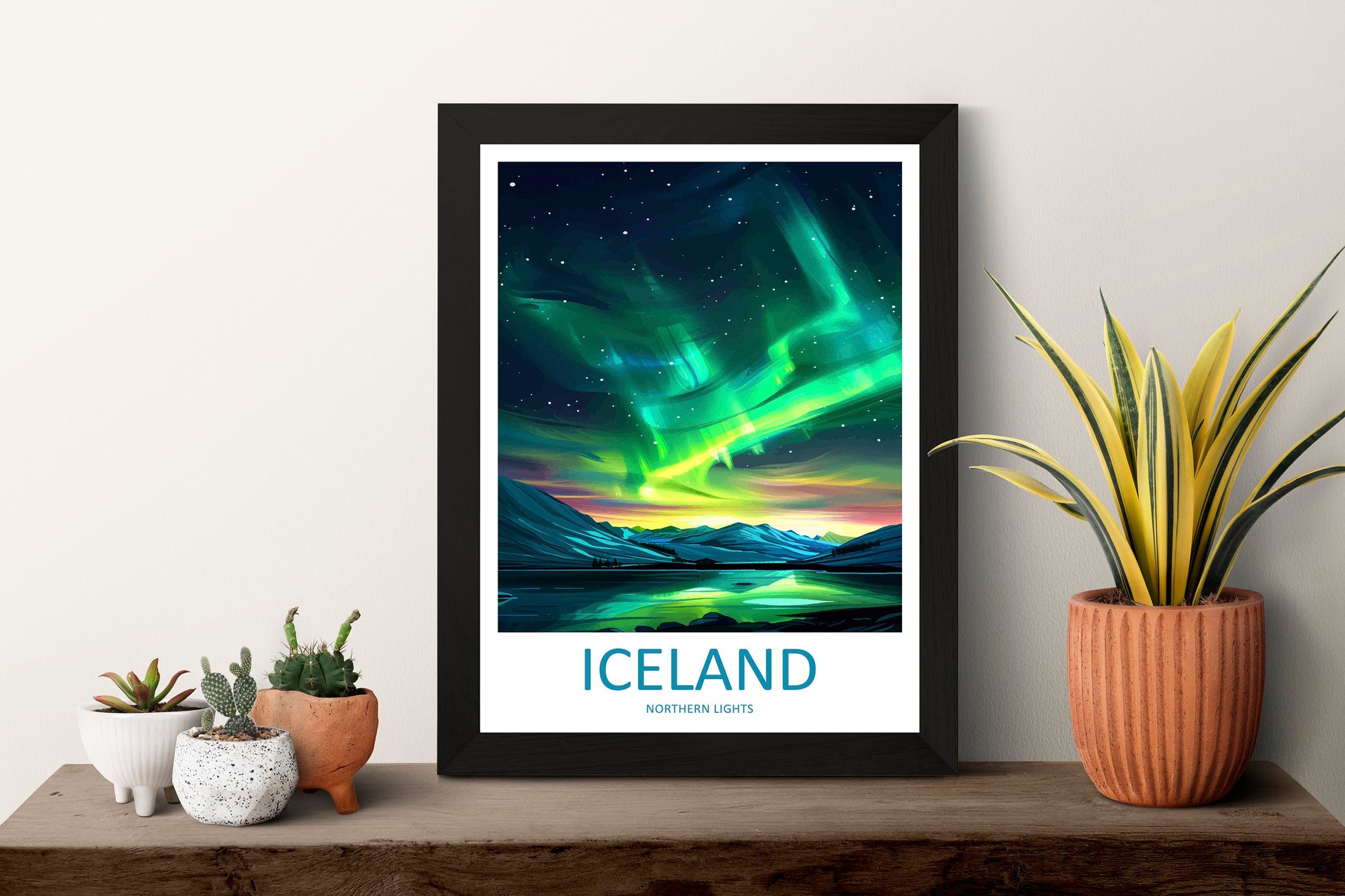 Northern Lights Travel Print Wall Art Aurora Borealis Wall Hanging Home Décor Aurora Borealis Gift Art Lovers Iceland Art Lover Gift Decor