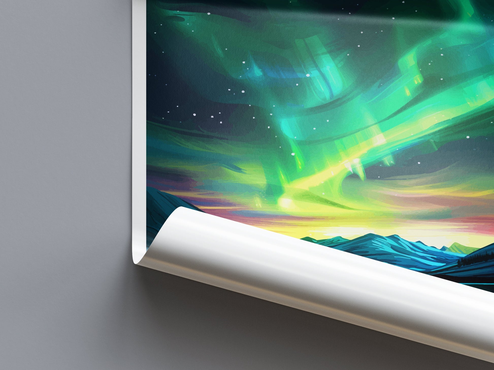 Northern Lights Travel Print Wall Art Aurora Borealis Wall Hanging Home Décor Aurora Borealis Gift Art Lovers Iceland Art Lover Gift Decor
