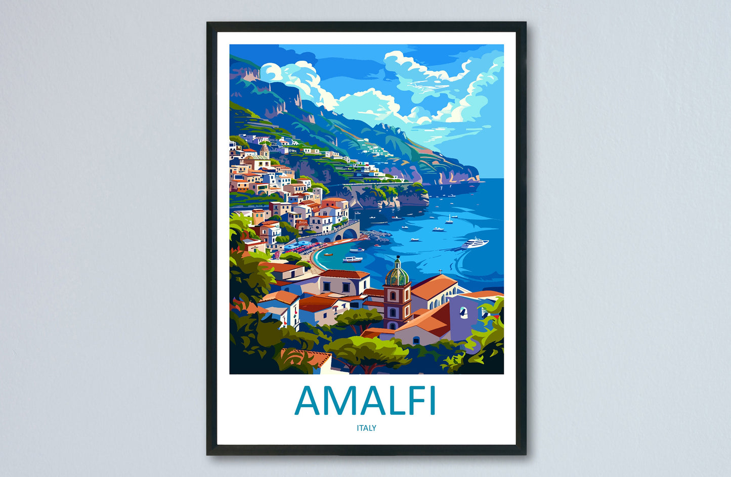Amalfi Travel Print Wall Art Amalfi Wall Hanging Home Décor Amalfi Gift Art Lovers Italy Art Lover Gift Amalfi Print Amalfi Travel Gift Art