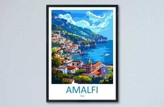 Amalfi Travel Print Wall Art Amalfi Wall Hanging Home Décor Amalfi Gift Art Lovers Italy Art Lover Gift Amalfi Print Amalfi Travel Gift Art