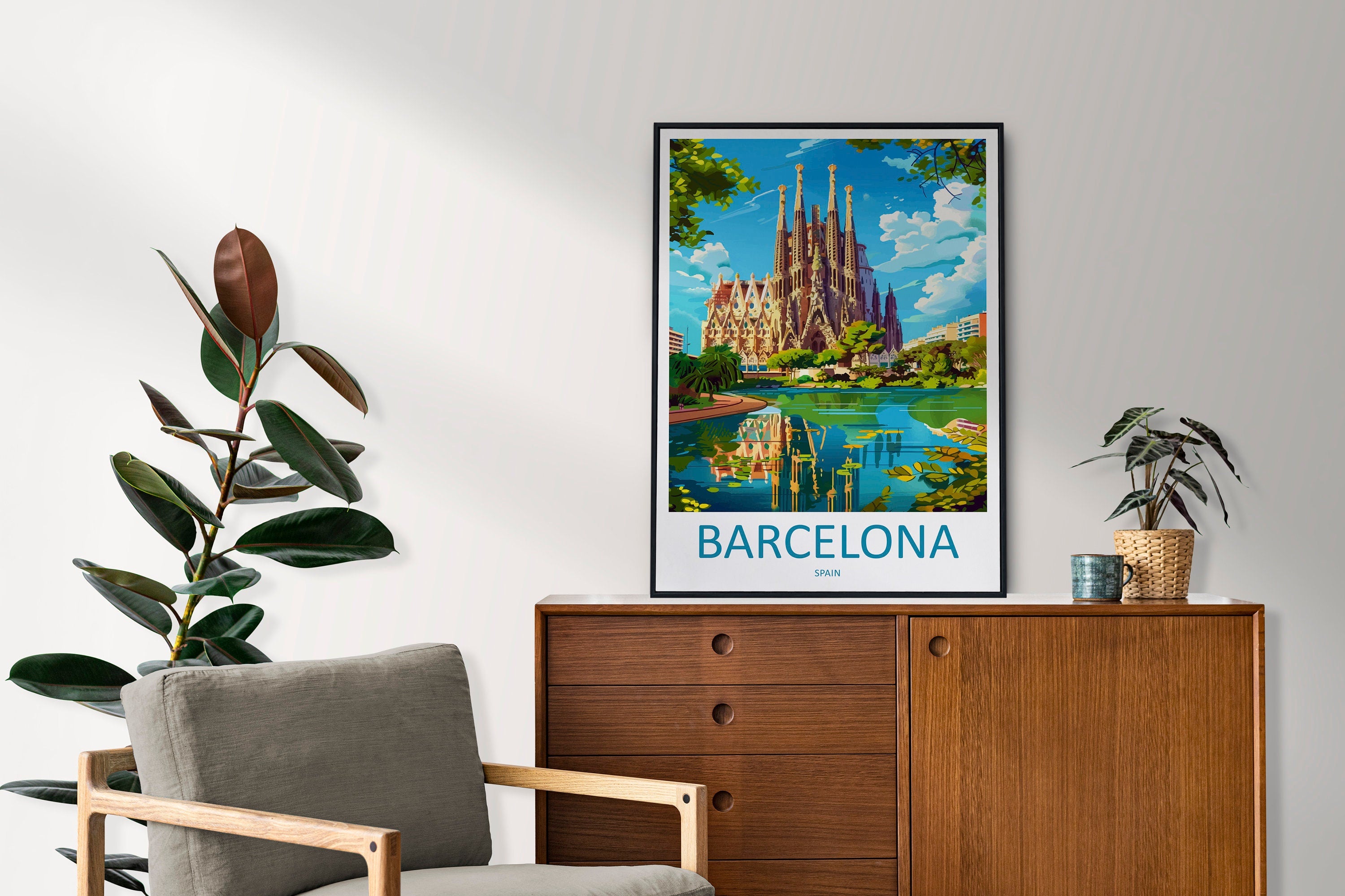 Barcelona Travel Print Wall Art Barcelona Wall Hanging Home Décor Barcelona Gift Art Lovers Spain Art Lover Gift Barcelona Print Spain Art