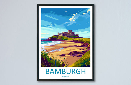 Bamburgh Castle Travel Print Wall Art Bamburgh Castle Wall Hanging Home Décor Bamburgh Castle Gift Art Lovers England Art Lover Gift