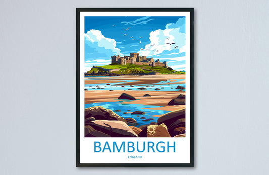 Bamburgh Castle Travel Print Wall Art Bamburgh Castle Wall Hanging Home Décor Bamburgh Castle Gift Art Lovers England Art Lover Gift