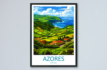 Azores Travel Print Wall Art Azores Wall Hanging Home Décor Azores Gift Art Lovers Portugal Art Lover Gift Azores Wall Décor Print