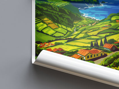 Azores Travel Print Wall Art Azores Wall Hanging Home Décor Azores Gift Art Lovers Portugal Art Lover Gift Azores Wall Décor Print