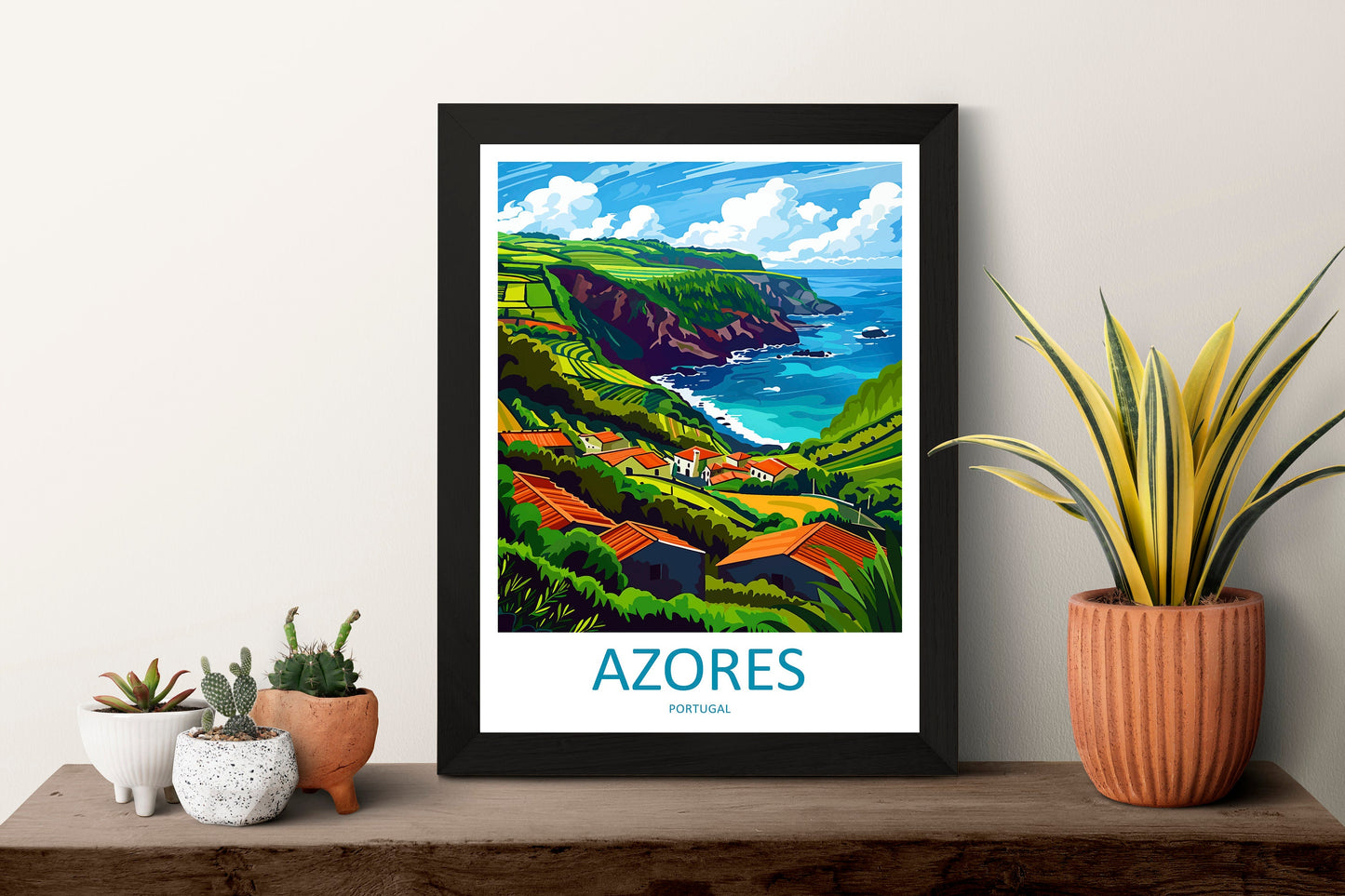 Azores Travel Print Wall Art Azores Wall Hanging Home Décor Azores Gift Art Lovers Portugal Art Lover Gift Azores Wall Décor Print