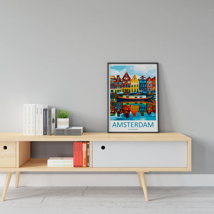 Amsterdam Travel Print Wall Art Amsterdam Wall Hanging Home Décor Amsterdam Gift Art Lovers Netherlands Art Lover Gift Amsterdam Decor
