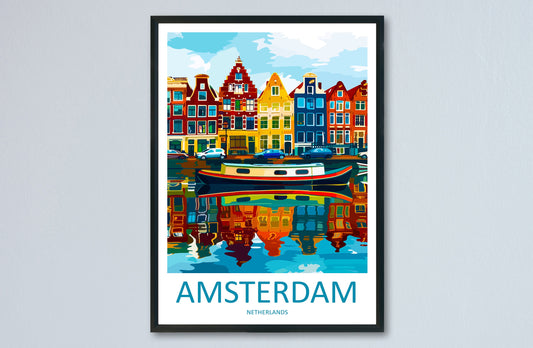 Amsterdam Travel Print Wall Art Amsterdam Wall Hanging Home Décor Amsterdam Gift Art Lovers Netherlands Art Lover Gift Amsterdam Decor