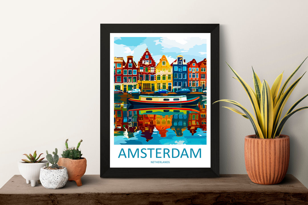 Amsterdam Travel Print Wall Art Amsterdam Wall Hanging Home Décor Amsterdam Gift Art Lovers Netherlands Art Lover Gift Amsterdam Decor