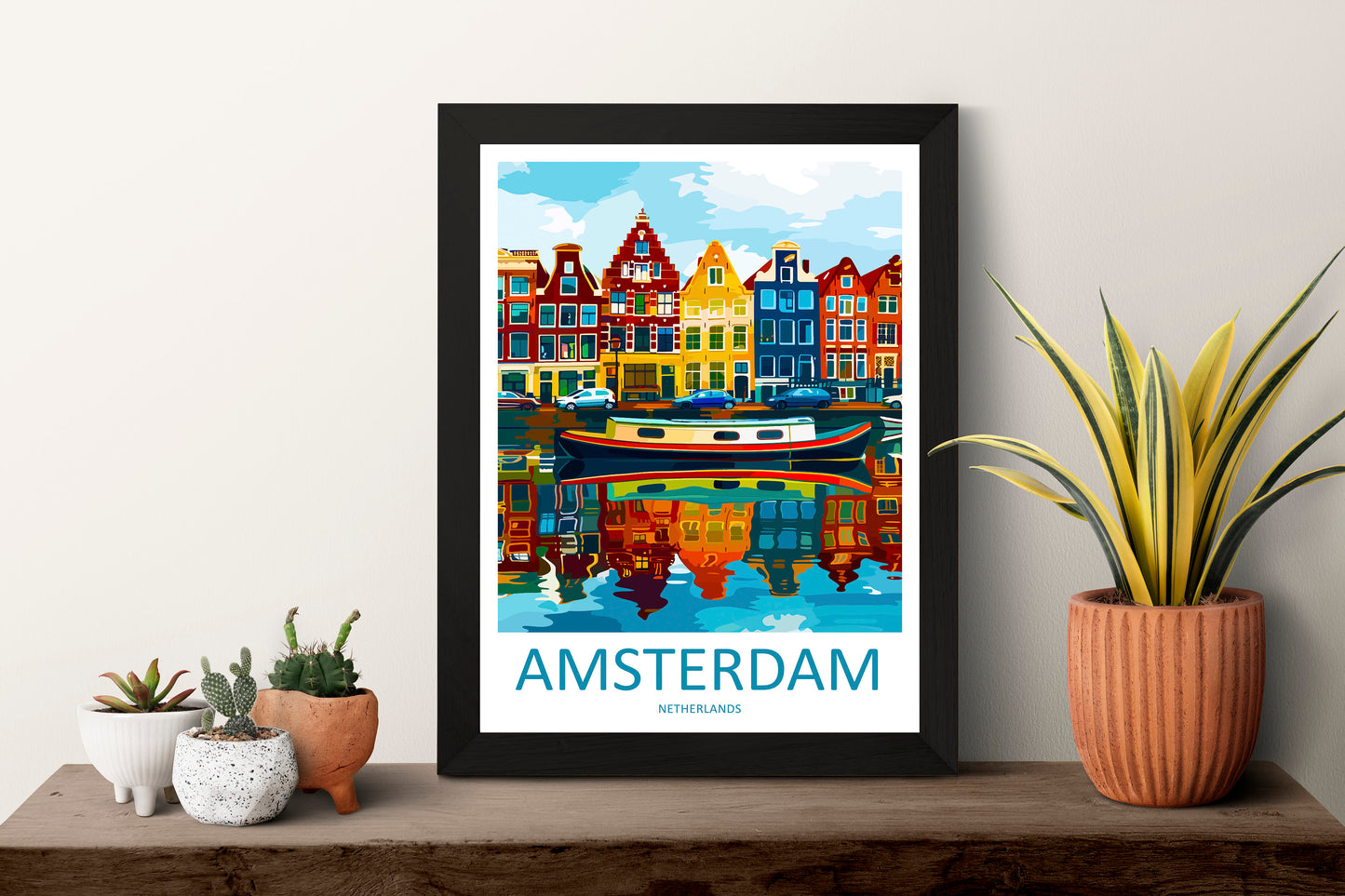 Amsterdam Travel Print Wall Art Amsterdam Wall Hanging Home Décor Amsterdam Gift Art Lovers Netherlands Art Lover Gift Amsterdam Decor