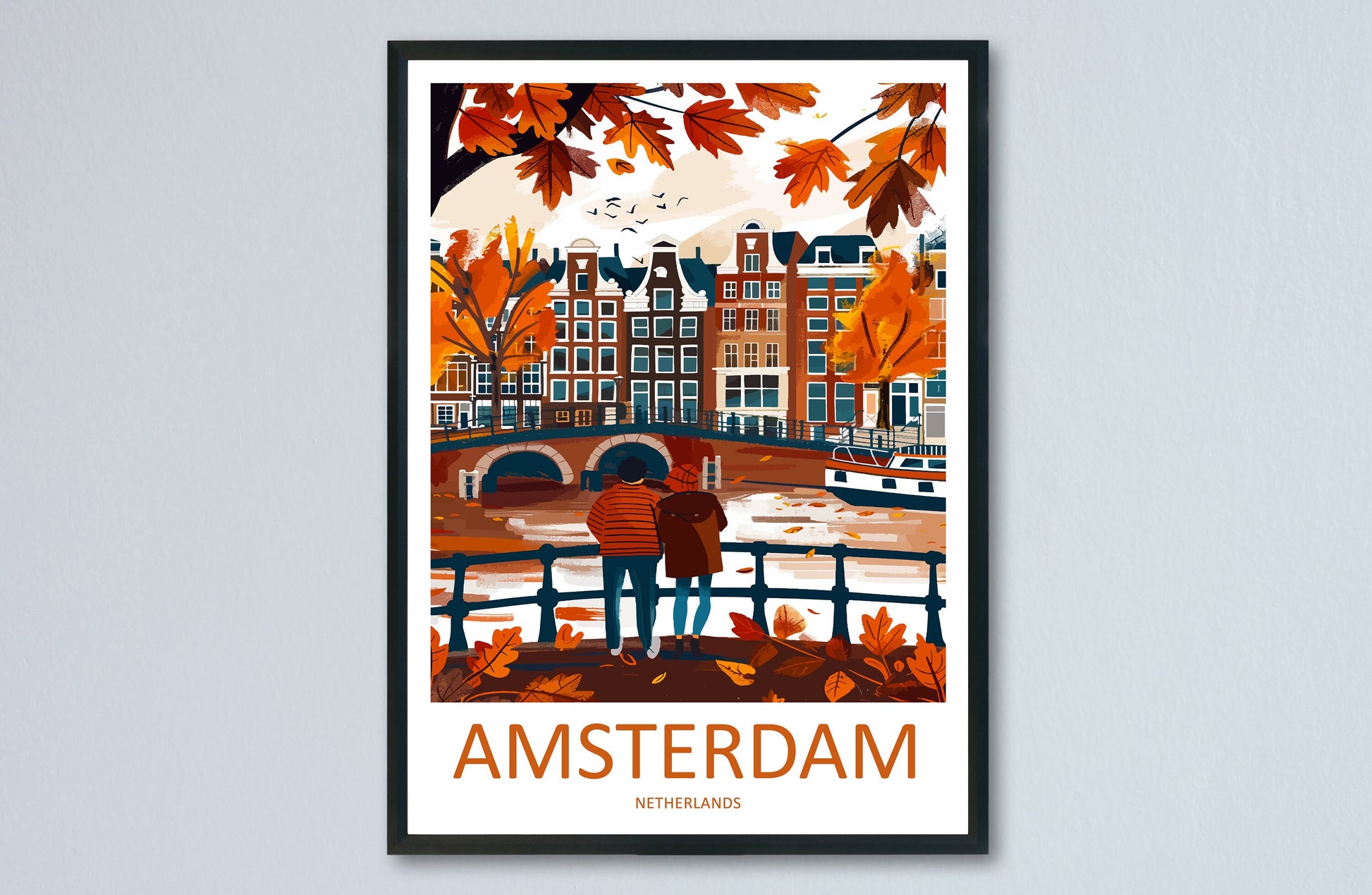 Amsterdam Travel Print Wall Art Amsterdam Wall Hanging Home Décor Amsterdam Gift Art Lovers Netherlands Art Lover Gift Amsterdam Decor