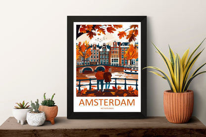 Amsterdam Travel Print Wall Art Amsterdam Wall Hanging Home Décor Amsterdam Gift Art Lovers Netherlands Art Lover Gift Amsterdam Decor