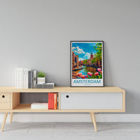 Amsterdam Travel Print Wall Art Amsterdam Wall Hanging Home Décor Amsterdam Gift Art Lovers Netherlands Art Lover Gift Amsterdam Decor