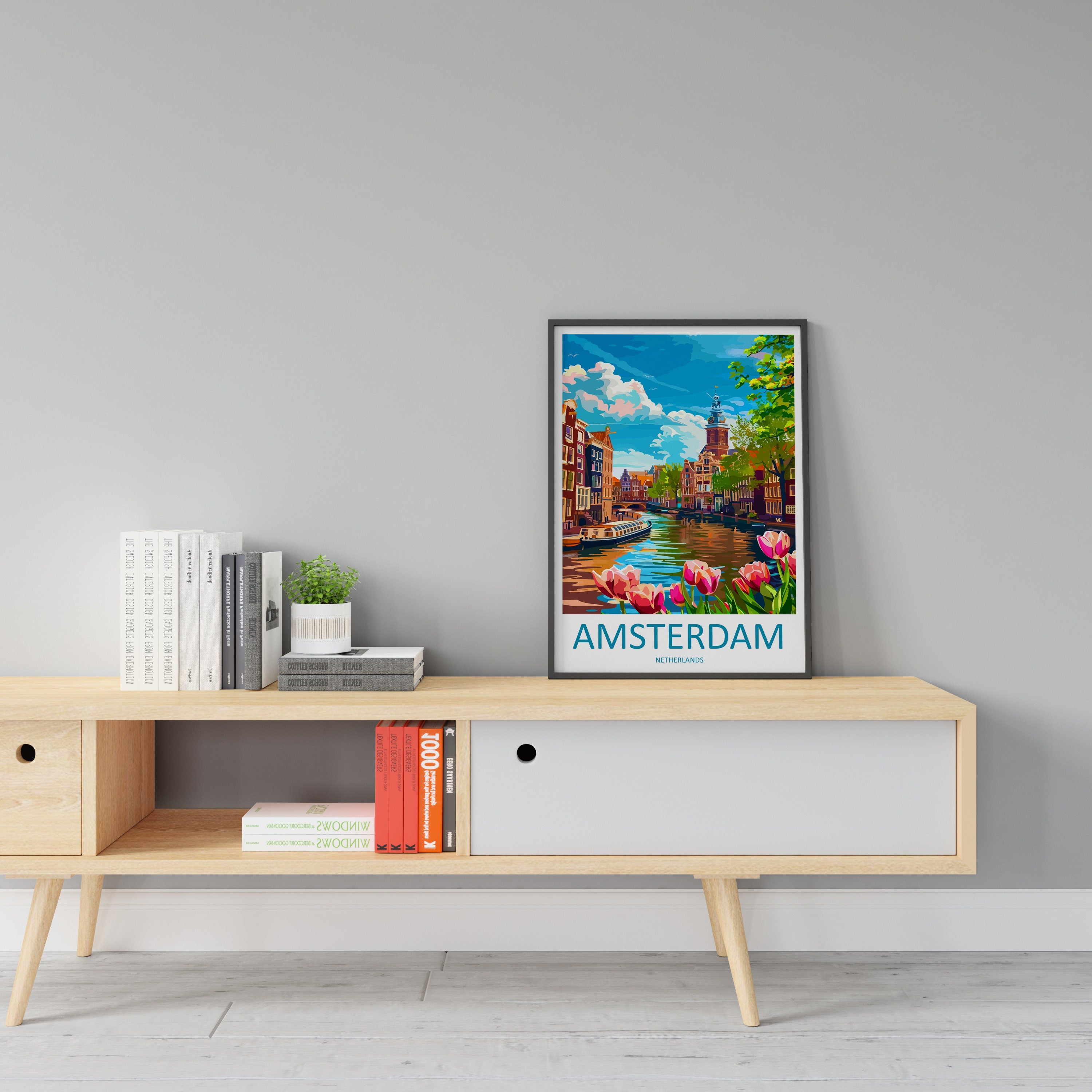 Amsterdam Travel Print Wall Art Amsterdam Wall Hanging Home Décor Amsterdam Gift Art Lovers Netherlands Art Lover Gift Amsterdam Decor