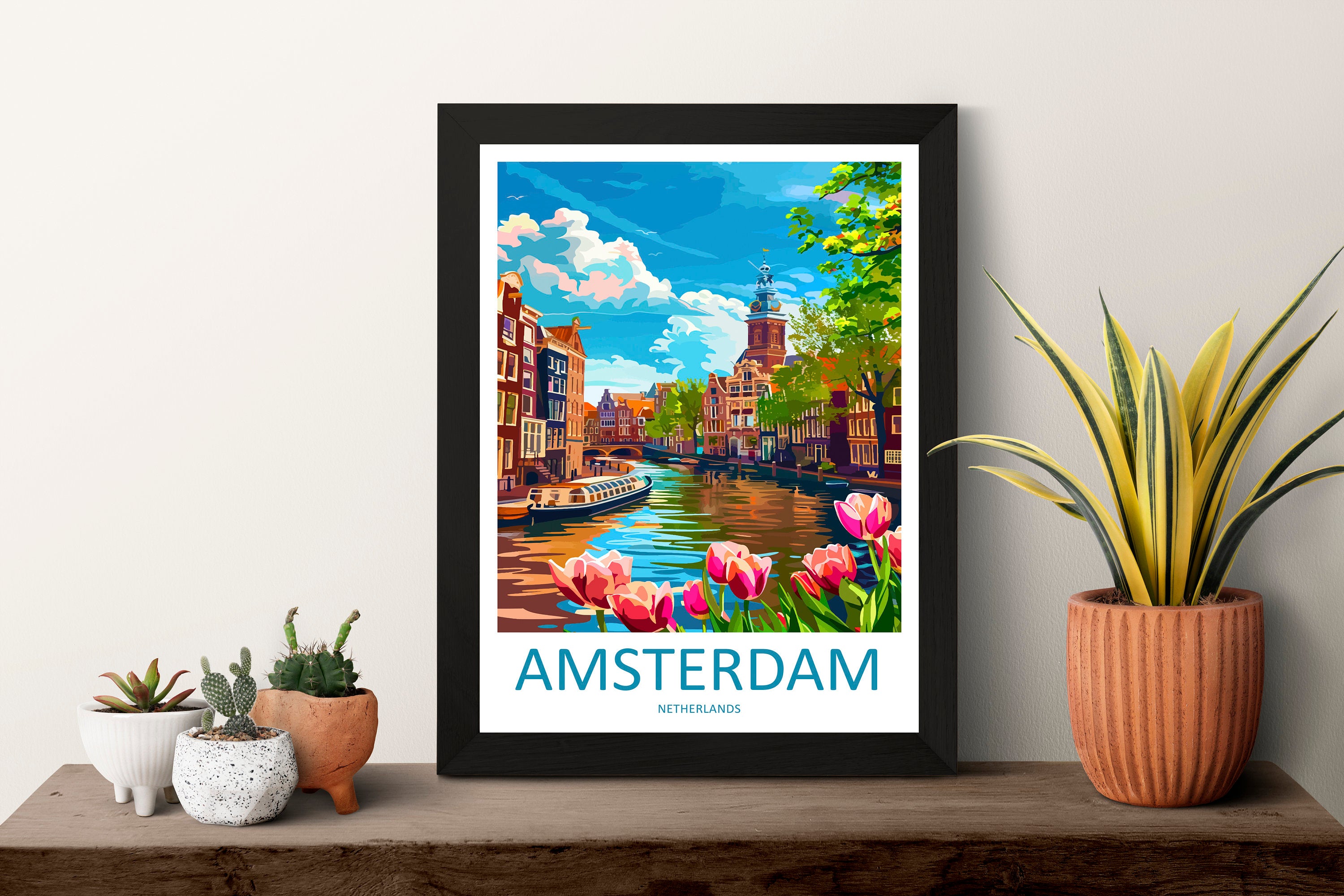 Amsterdam Travel Print Wall Art Amsterdam Wall Hanging Home Décor Amsterdam Gift Art Lovers Netherlands Art Lover Gift Amsterdam Decor