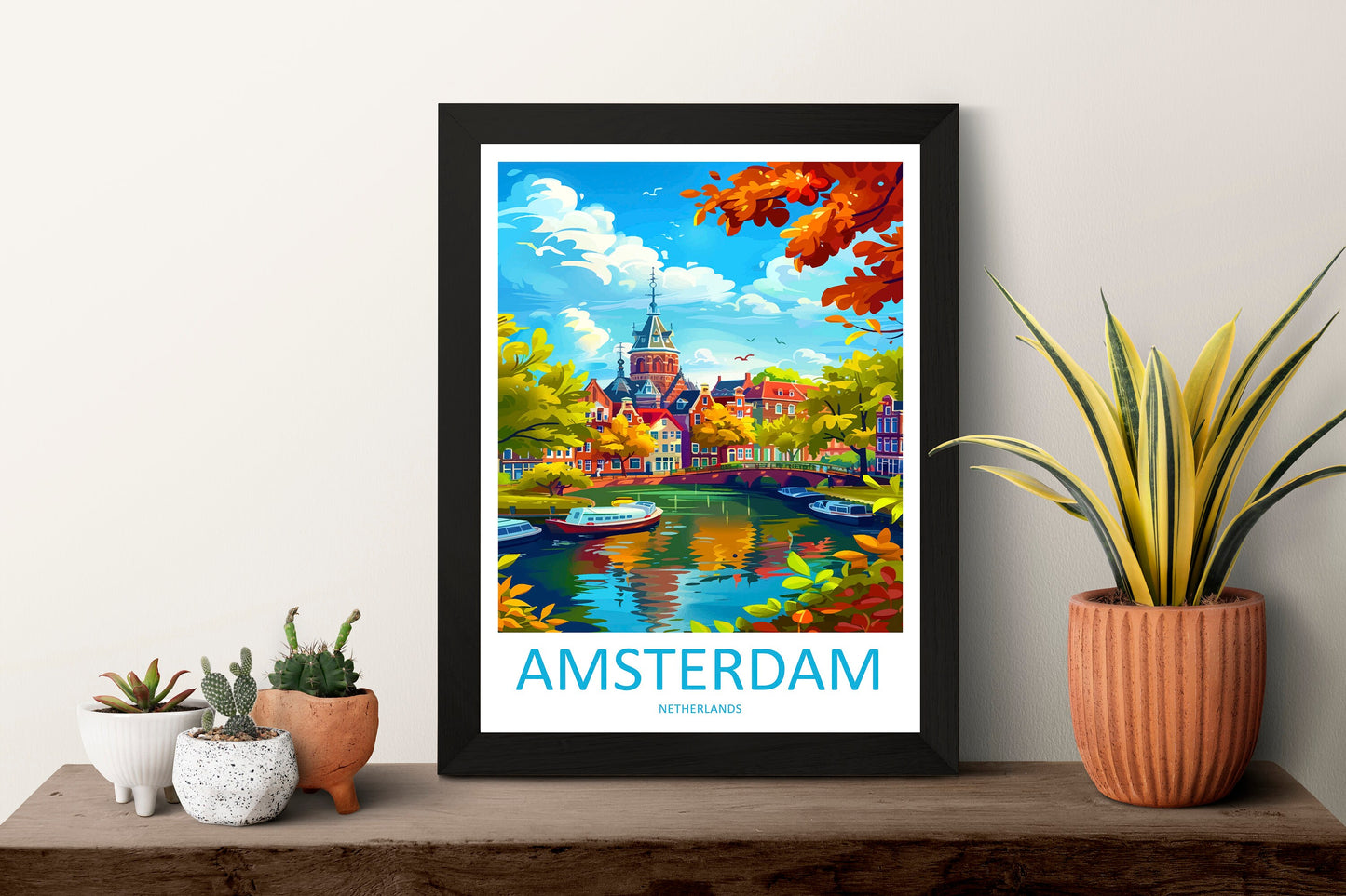 Amsterdam Travel Print Wall Art Amsterdam Wall Hanging Home Décor Amsterdam Gift Art Lovers Netherlands Art Lover Gift Amsterdam Decor
