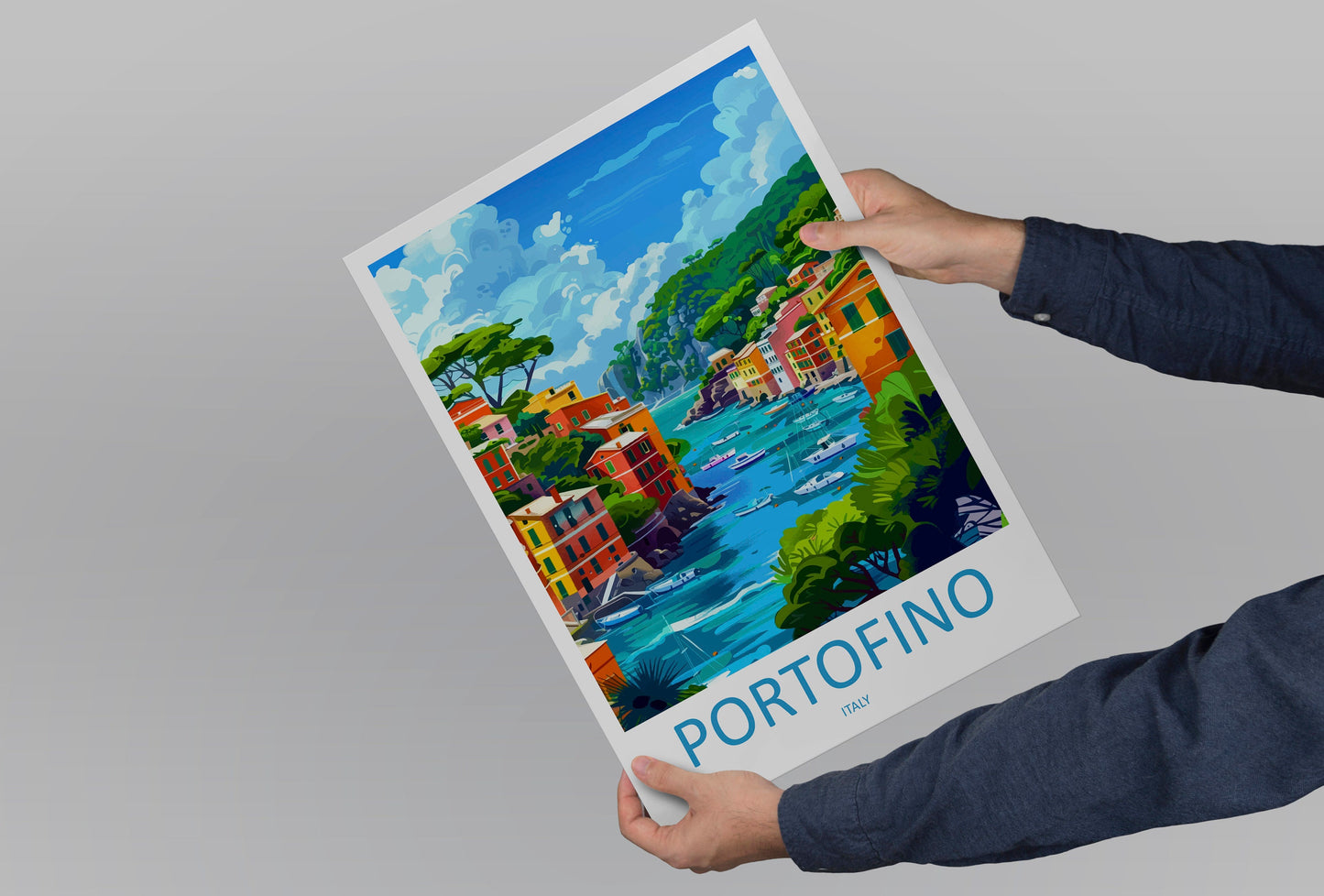 Portofino Travel Print Wall Art Portofino Wall Hanging Home Décor Portofino Gift Art Lovers Italy Art Lover Gift Portofino Print Portofino