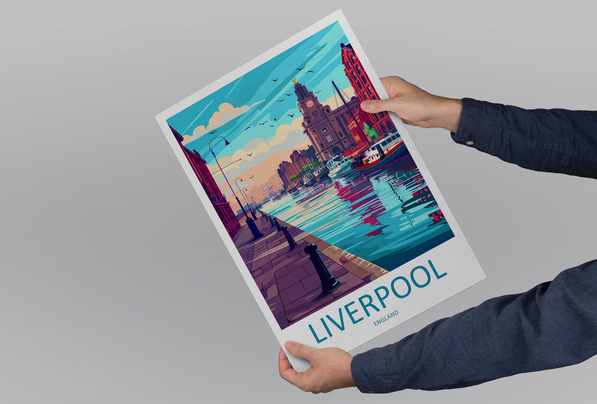 Liverpool Travel Print Wall Art Liverpool Wall Hanging Home Décor Liverpool Gift Art Lovers England Art Lover Gift Liverpool Travel Art Gift