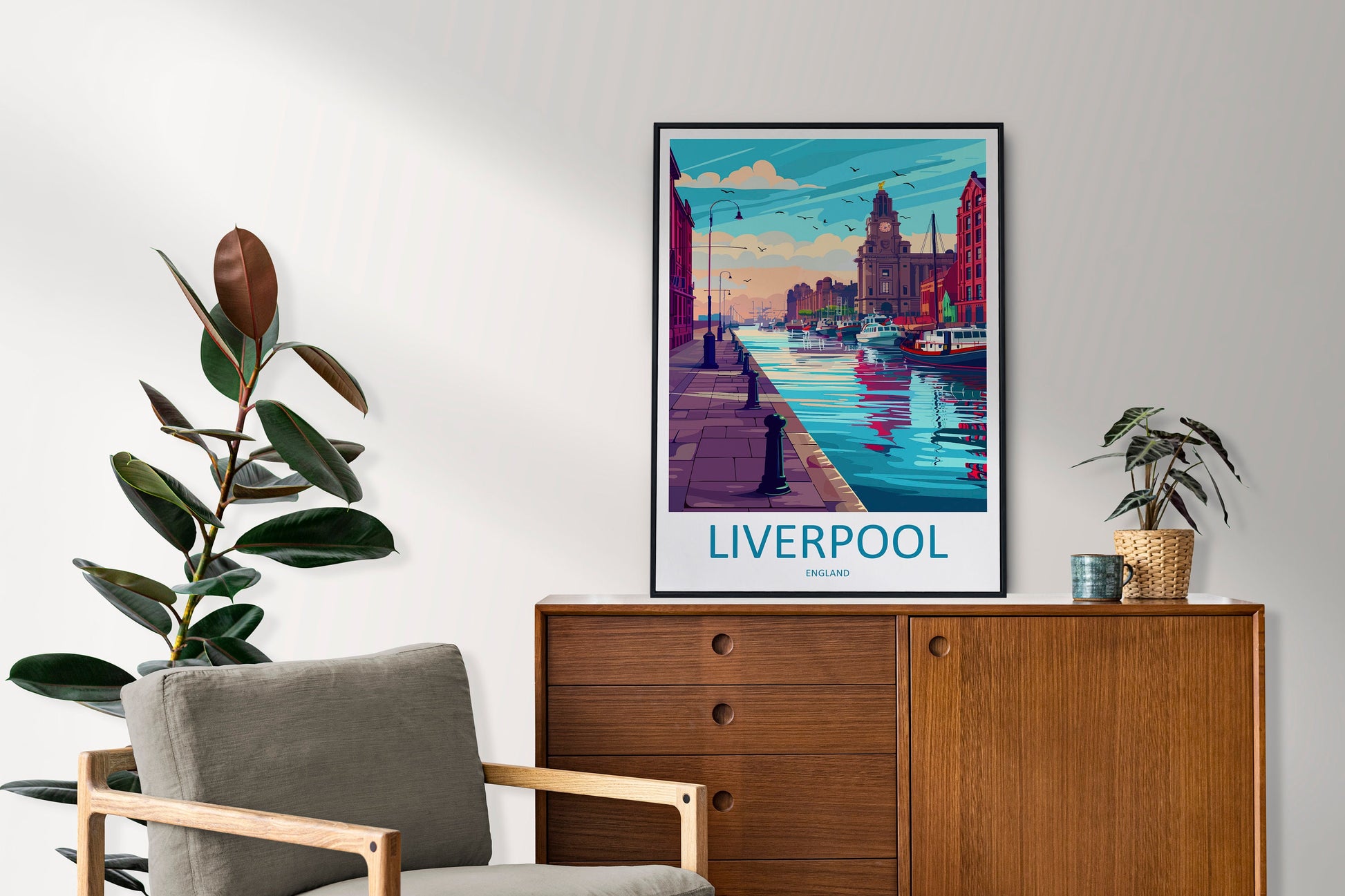 Liverpool Travel Print Wall Art Liverpool Wall Hanging Home Décor Liverpool Gift Art Lovers England Art Lover Gift Liverpool Travel Art Gift
