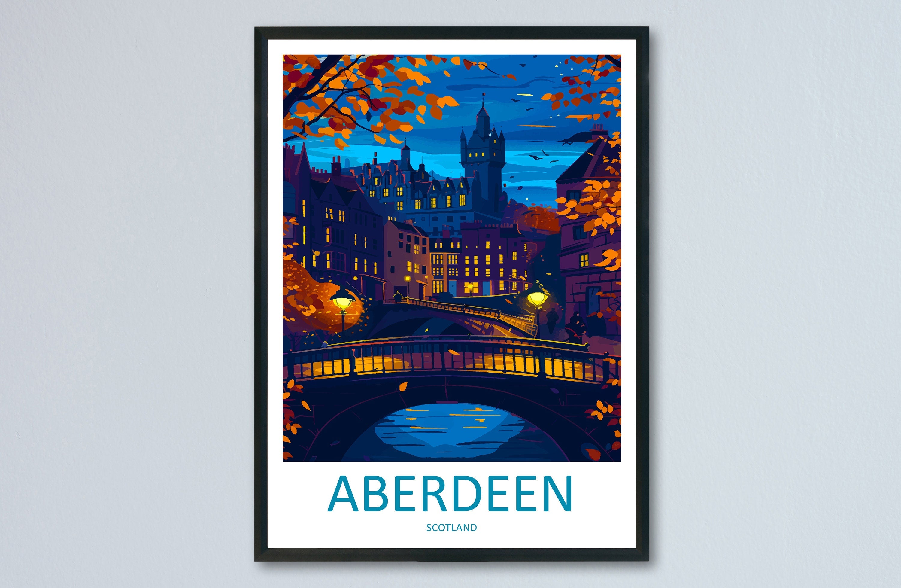 Aberdeen Print Aberdeen Home Décor Scotland City Art Print Aberdeen Wall Art for Scotland Enthusiast Gift Wall Hanging Aberdeen Cityscape