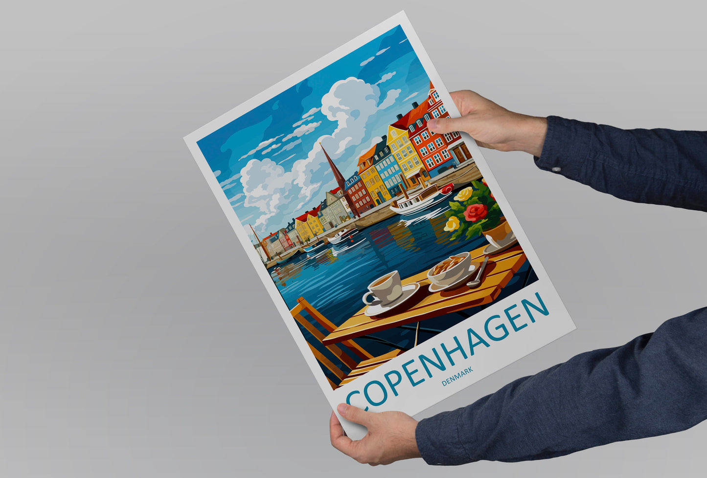 Copenhagen Travel Print Wall Art Copenhagen Wall Hanging Home Décor Copenhagen Gift Art Lovers Denmark Art Lover Gift Copenhagen Wall Décor