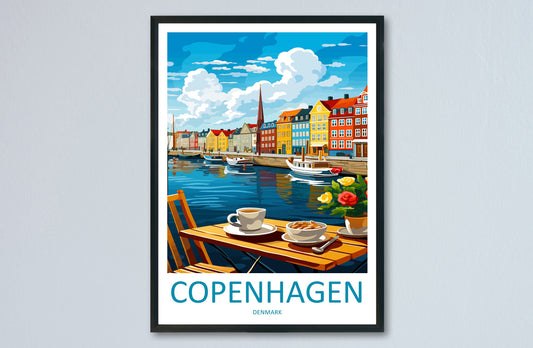 Copenhagen Travel Print Wall Art Copenhagen Wall Hanging Home Décor Copenhagen Gift Art Lovers Denmark Art Lover Gift Copenhagen Wall Décor