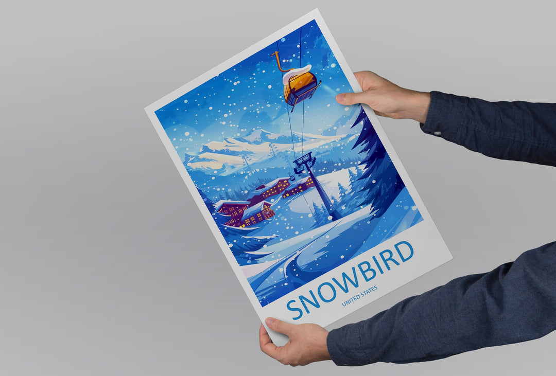 Snowbird Travel Print Wall Art Snowbird Wall Hanging Home Décor Snowbird Gift Art Lovers Ski Art Lover Gift Snowbird Print Skiing Print