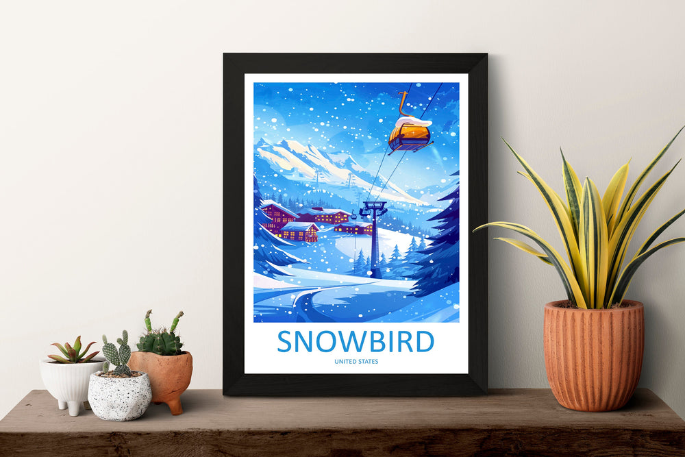Snowbird Travel Print Wall Art Snowbird Wall Hanging Home Décor Snowbird Gift Art Lovers Ski Art Lover Gift Snowbird Print Skiing Print