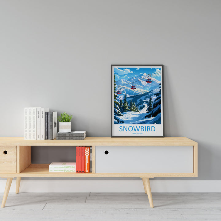 Snowbird Travel Print Wall Art Snowbird Wall Hanging Home Décor Snowbird Gift Art Lovers Ski Art Lover Gift Snowbird Print Skiing Print