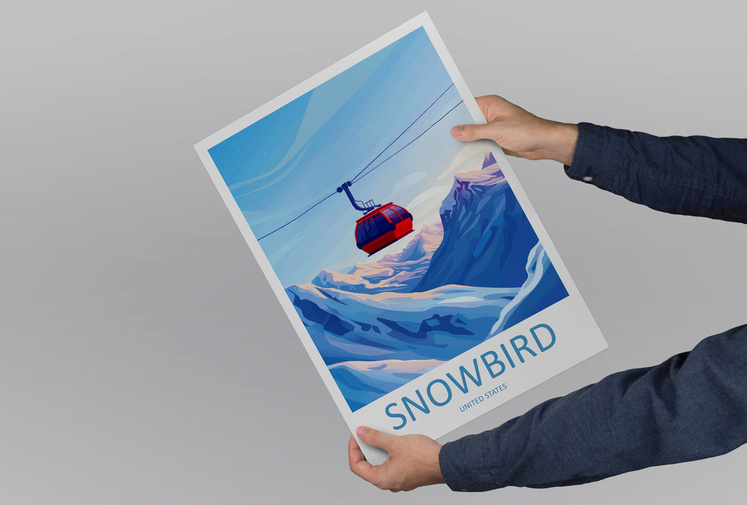 Snowbird Travel Print Wall Art Snowbird Wall Hanging Home Décor Snowbird Gift Art Lovers Ski Art Lover Gift Snowbird Print Skiing Print