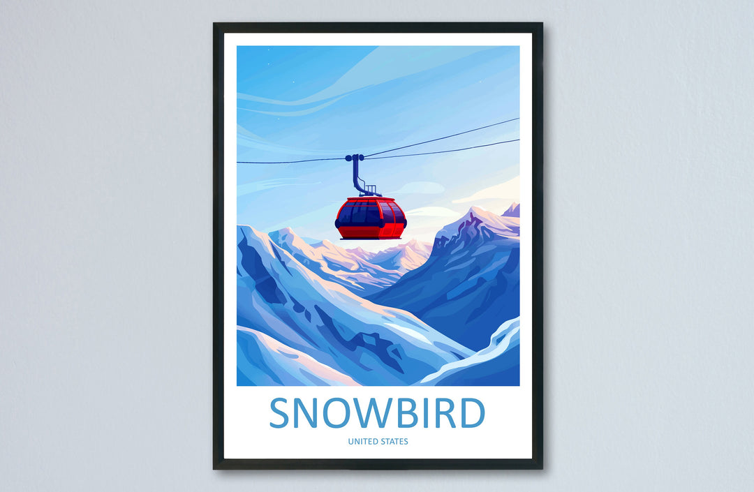Snowbird Travel Print Wall Art Snowbird Wall Hanging Home Décor Snowbird Gift Art Lovers Ski Art Lover Gift Snowbird Print Skiing Print