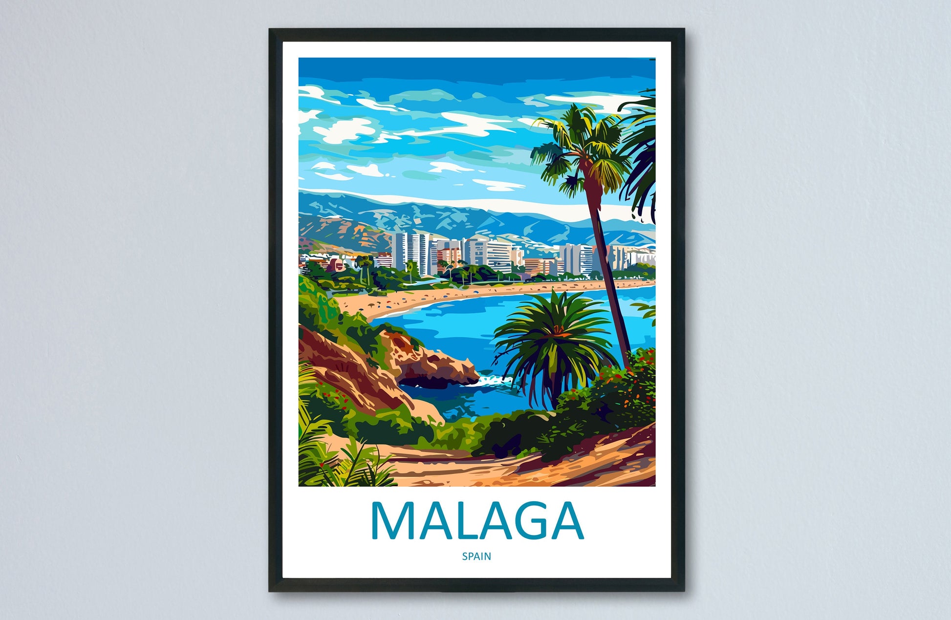 Malaga Travel Print Wall Art Malaga Wall Hanging Home Décor Malaga Gift Art Lovers Spain Art Lover Gift Malaga Wall Décor Malaga Spain Decor