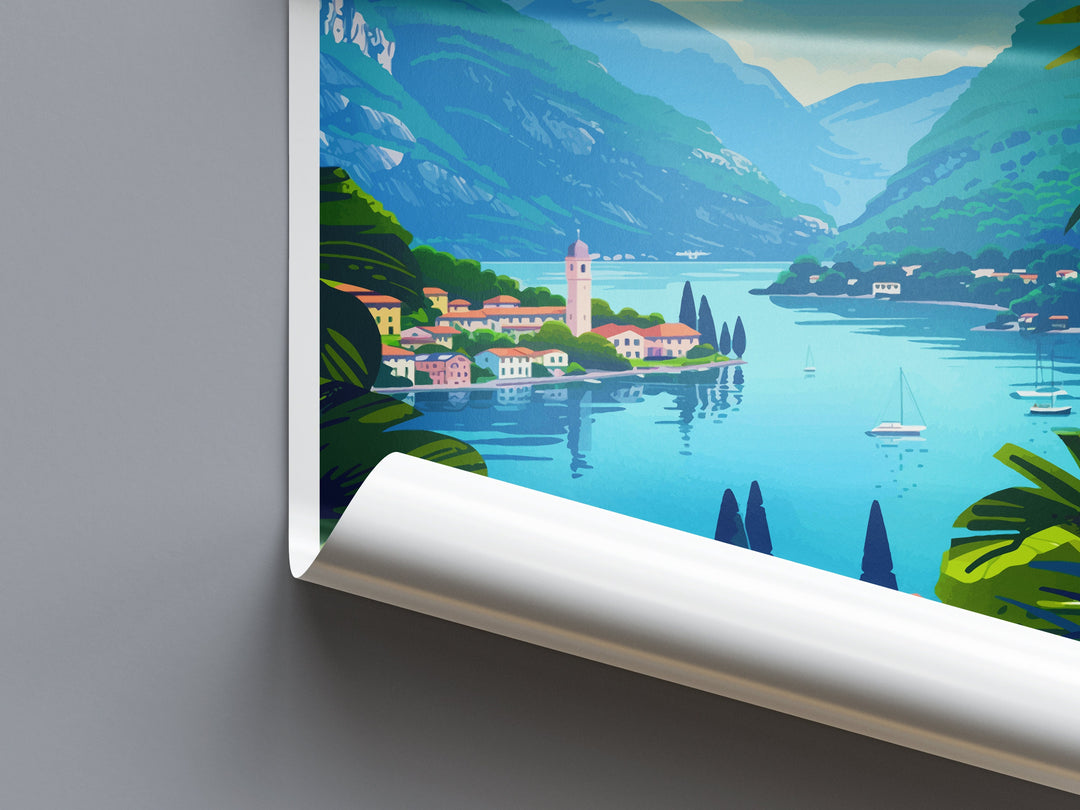 Lake Lugano Travel Print Wall Art Lake Lugano Wall Hanging Home Décor Lake Lugano Gift Art Lovers Switzerland Art Lover Gift Lugano Travel
